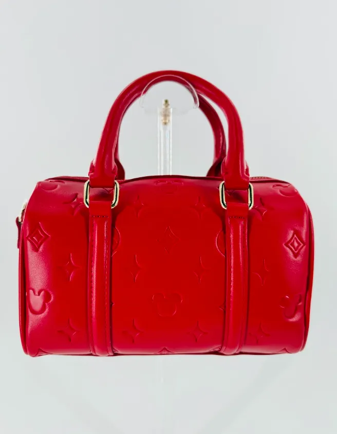 Aden + Louise Red Signature Mini Duffle Bag - Red