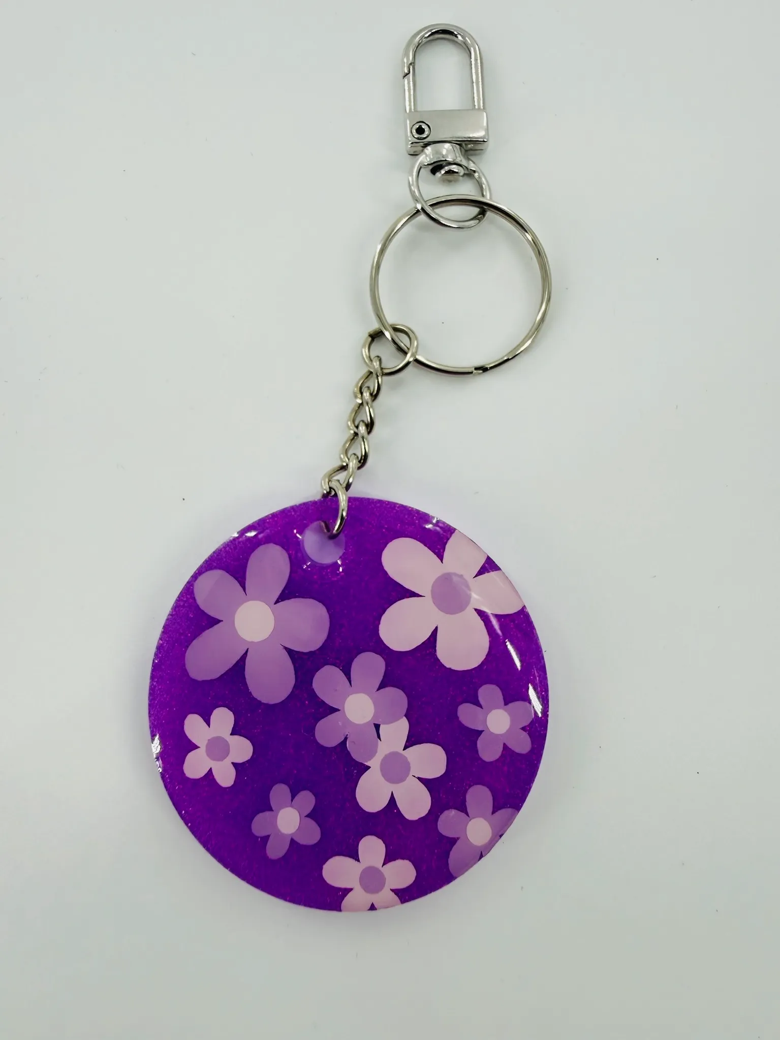 Purple Flowers Keychain - Bippity Boppity Burt