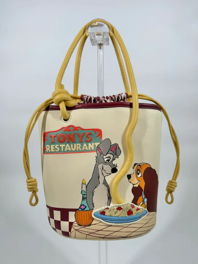 Lady and the Tramp Pasta Dinner Bucket Crossbody Bag