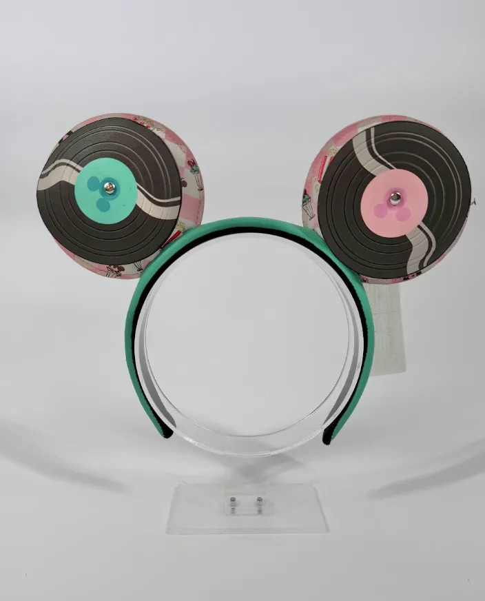 Mickey & Minnie Date Night Diner Jukebox Record Ears Loungefly Headband