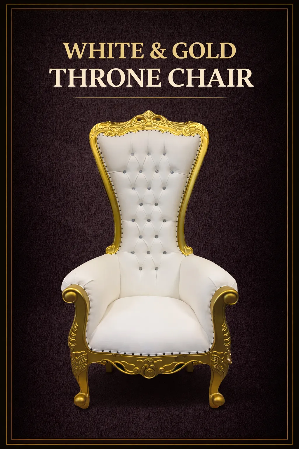 White & Gold Throne Chair