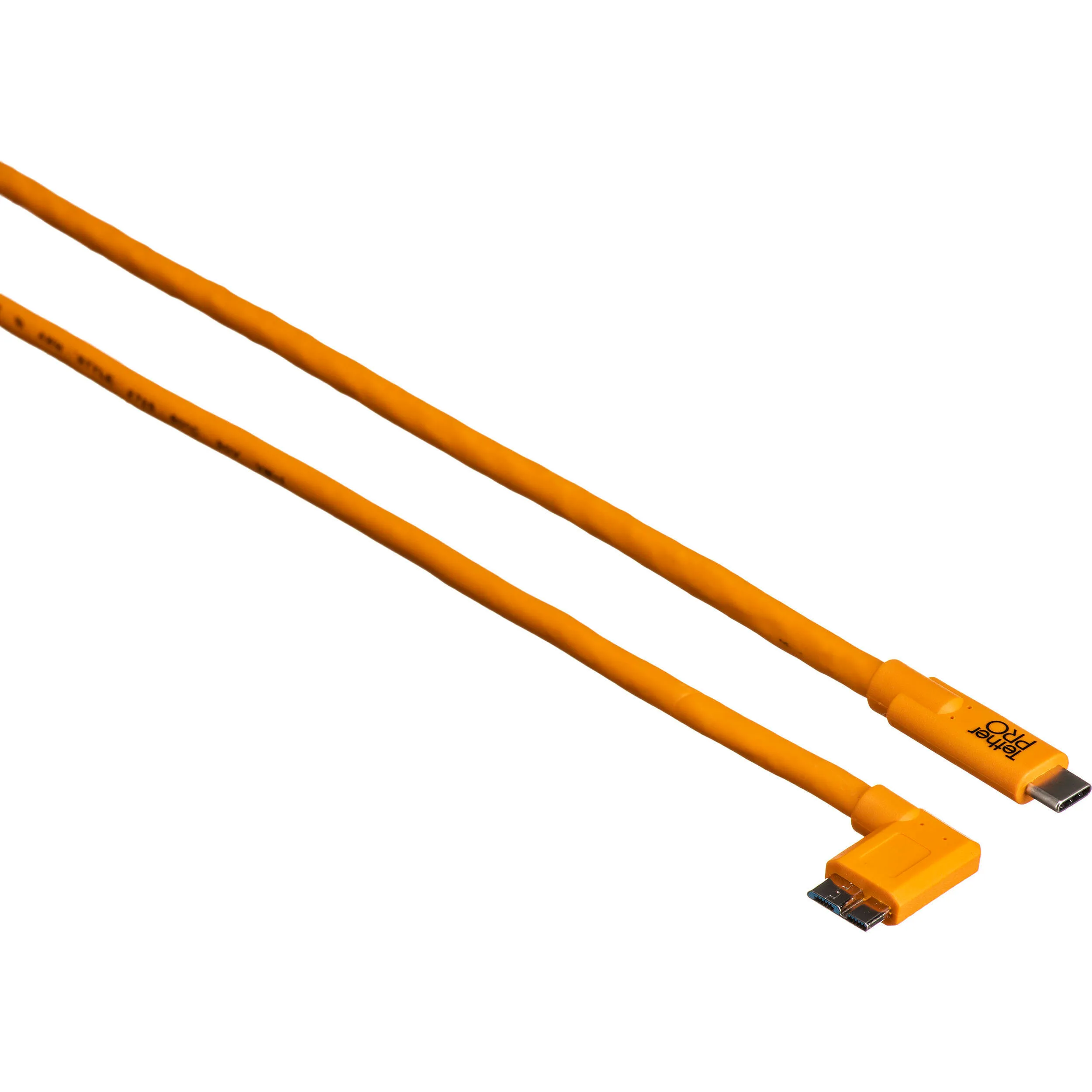 Tether Tools TetherPro USB Type-C Male to Micro-USB 3.0 Type B Right-Angle Male Cable - 15 ft, Orange