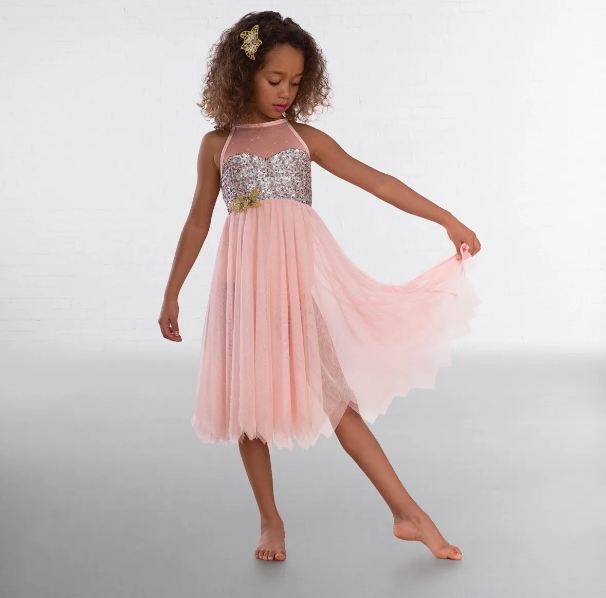 Pale Pink Dress with Sparkly top 