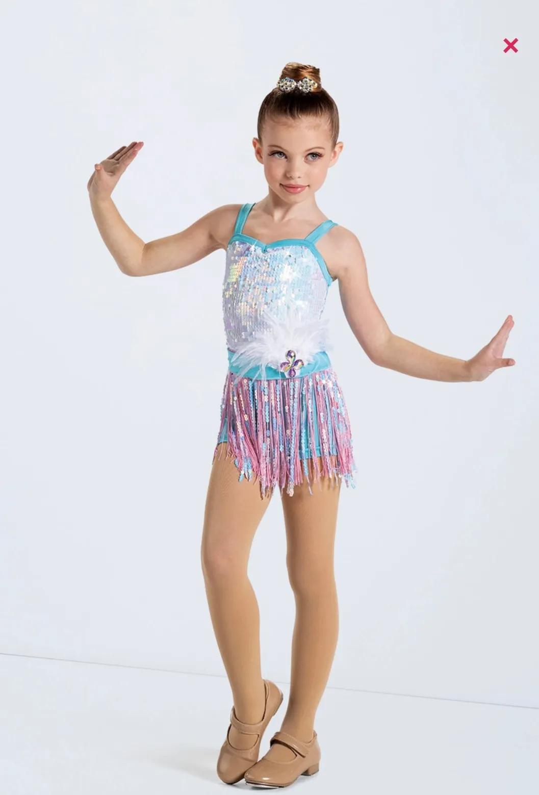 Blue & White Sequin Tassel with Fringe or Tutu Skirt