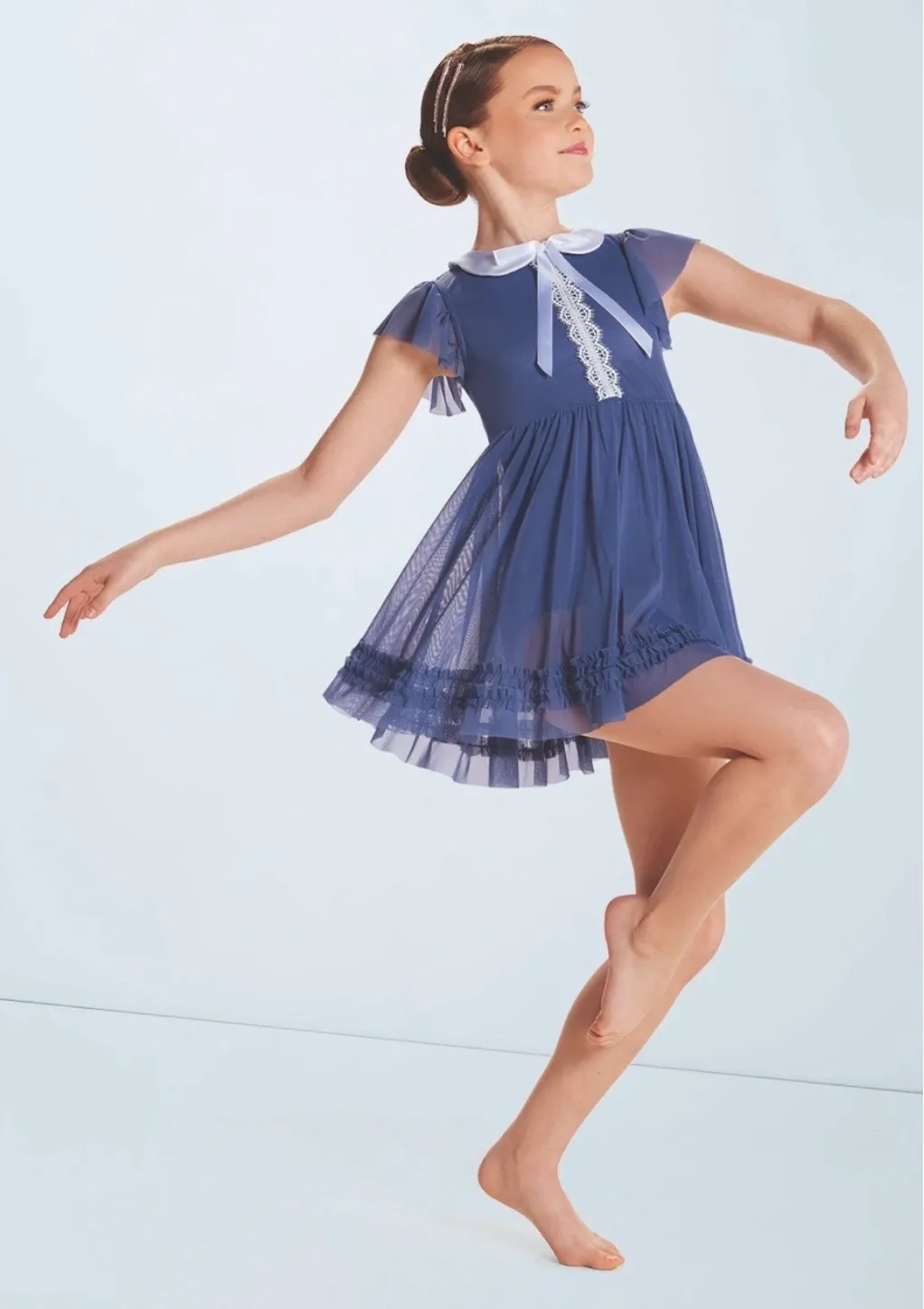 Navy Blue Dress With Collar 