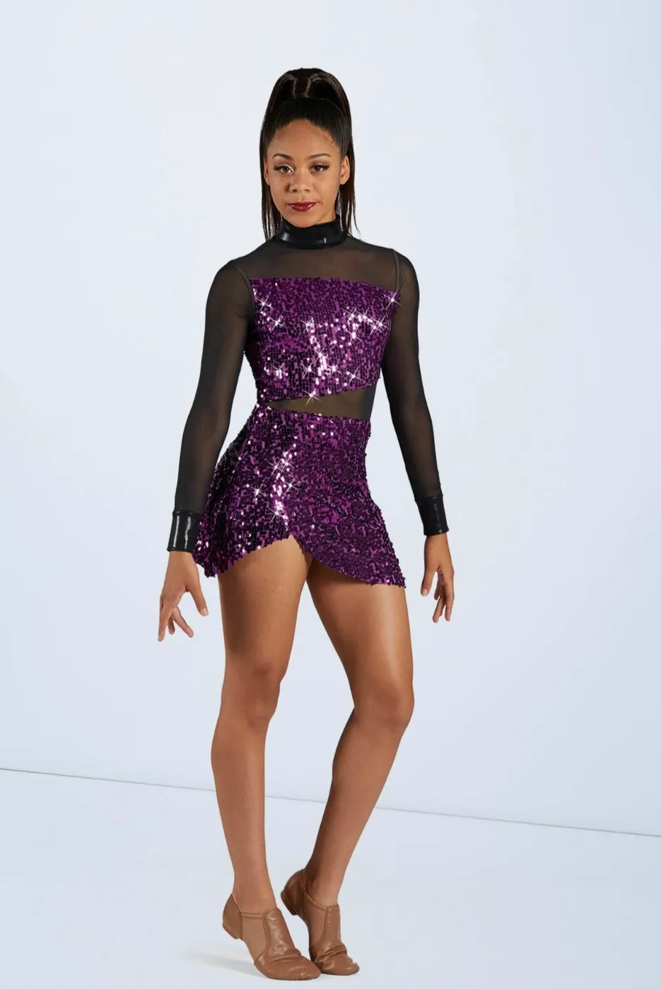Purple & Black Sequin Dress