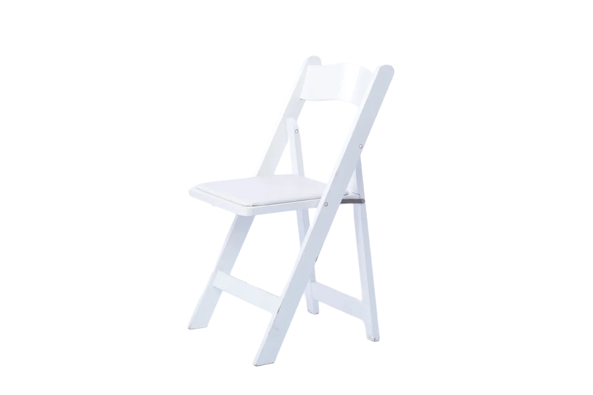 White Wood Chair with Padded Seat