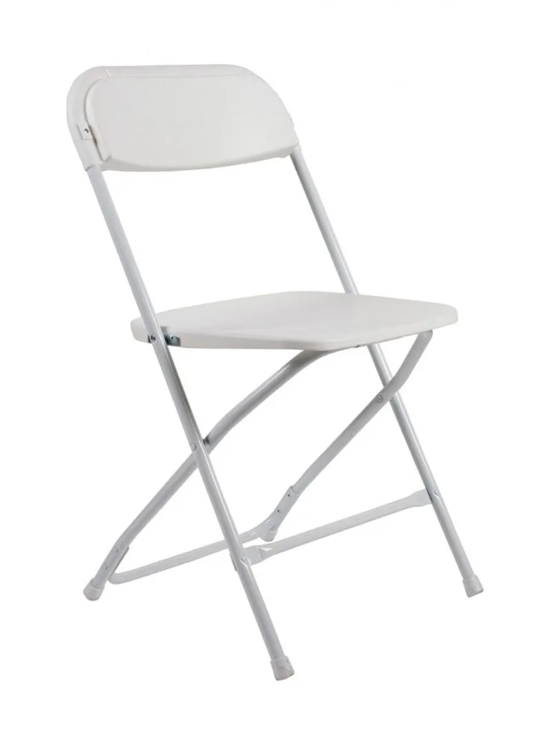 White Metal Chair with Plastic Seat