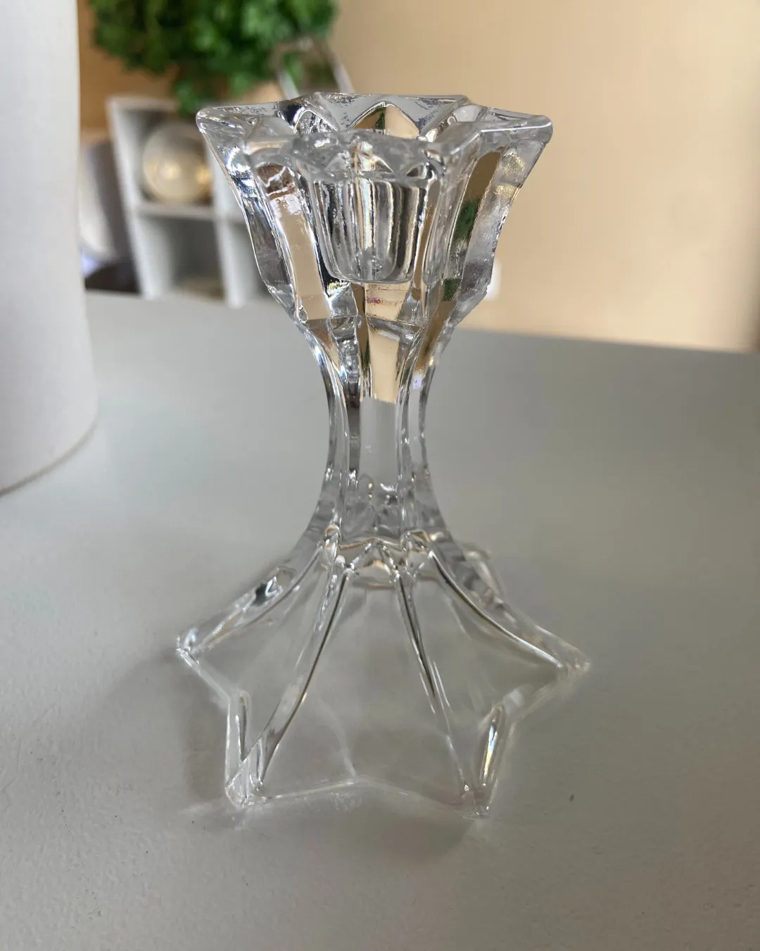 Star Shaped Clear Glass Candle Holder