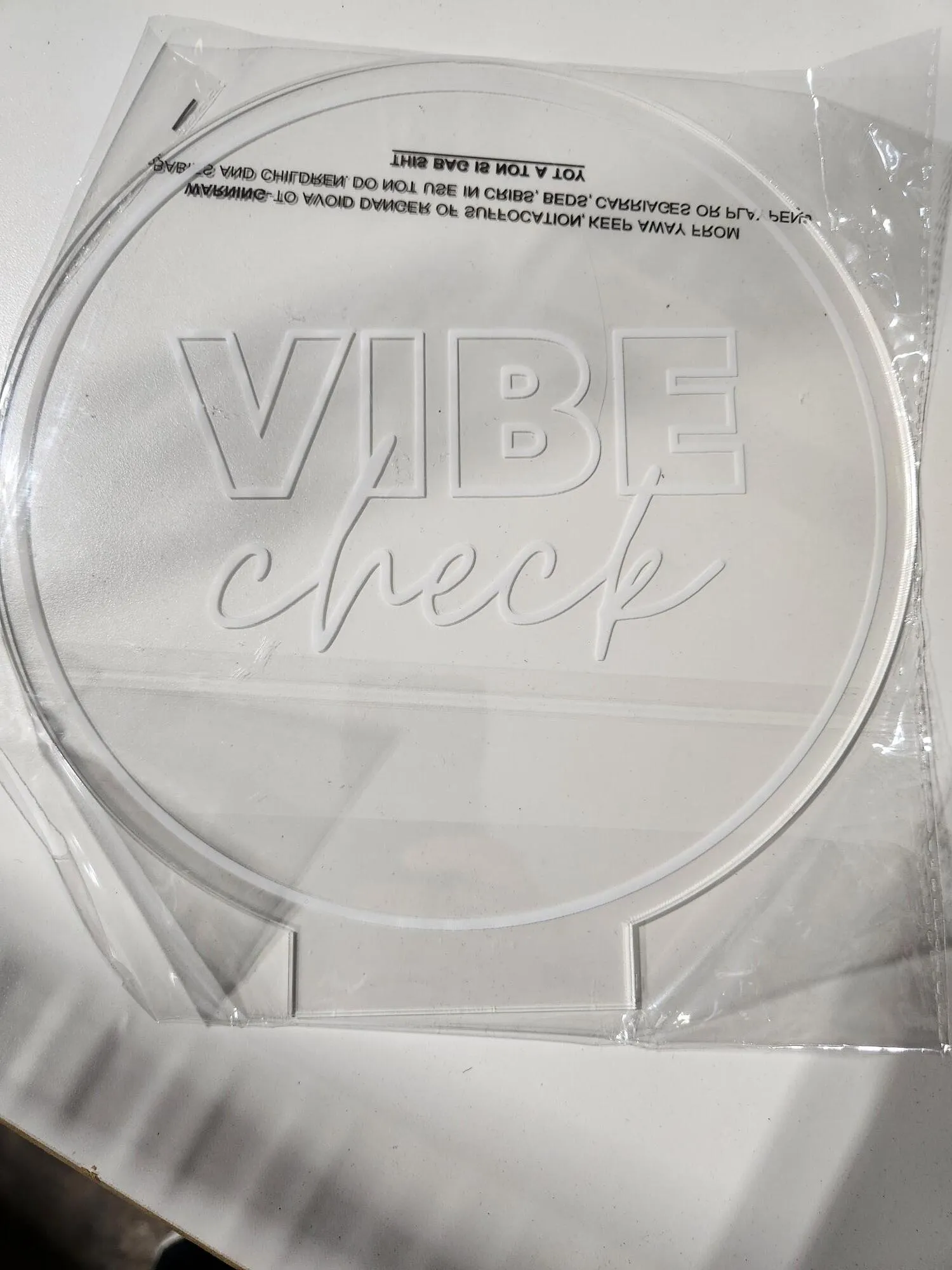 "Vibe Check" light up tabletop sign