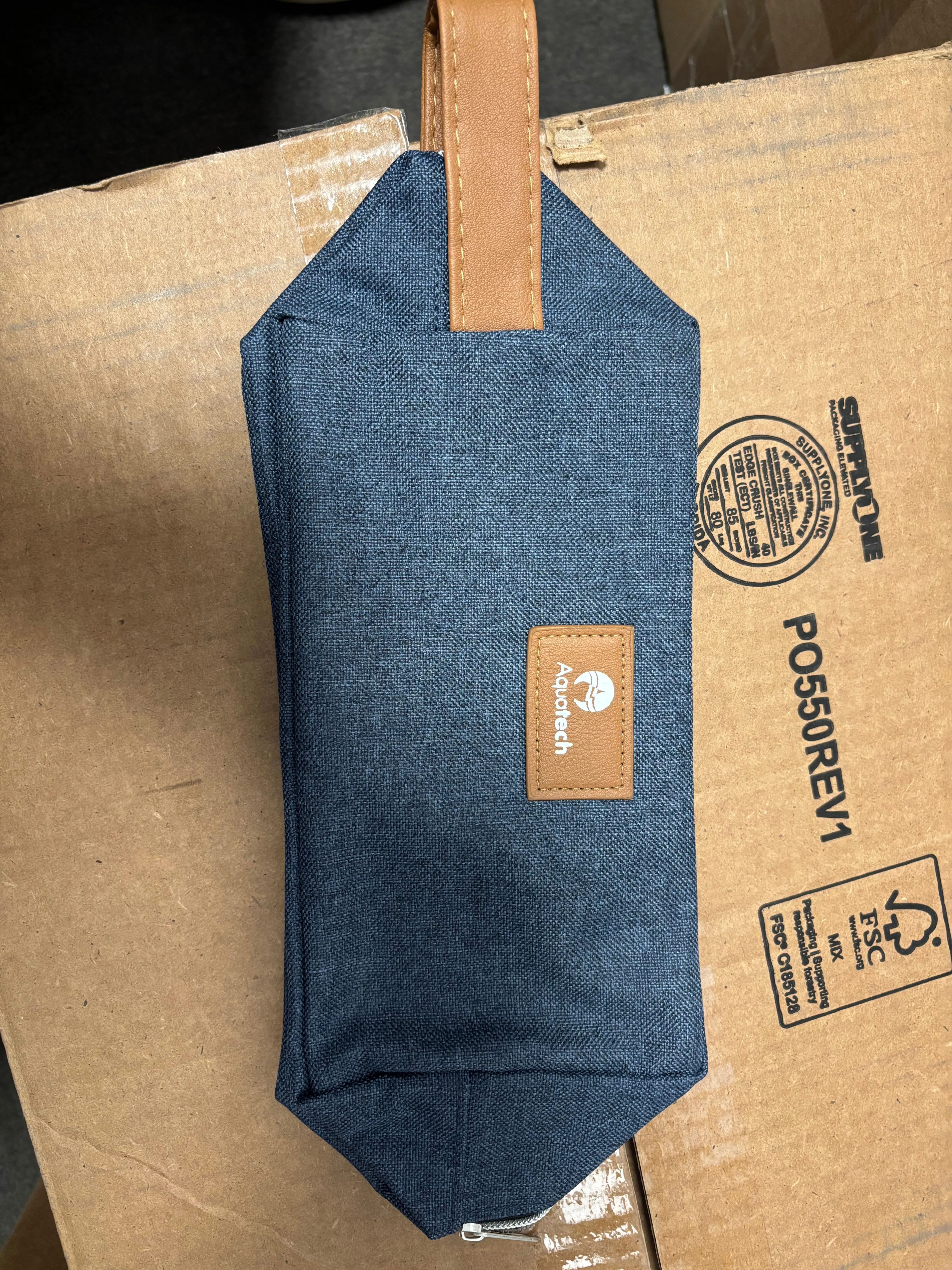 Blue toiletry bag