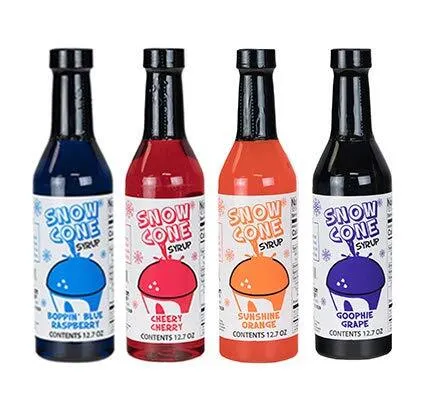  Snow Cone Syrups (4 Pack) 12.7 oz each