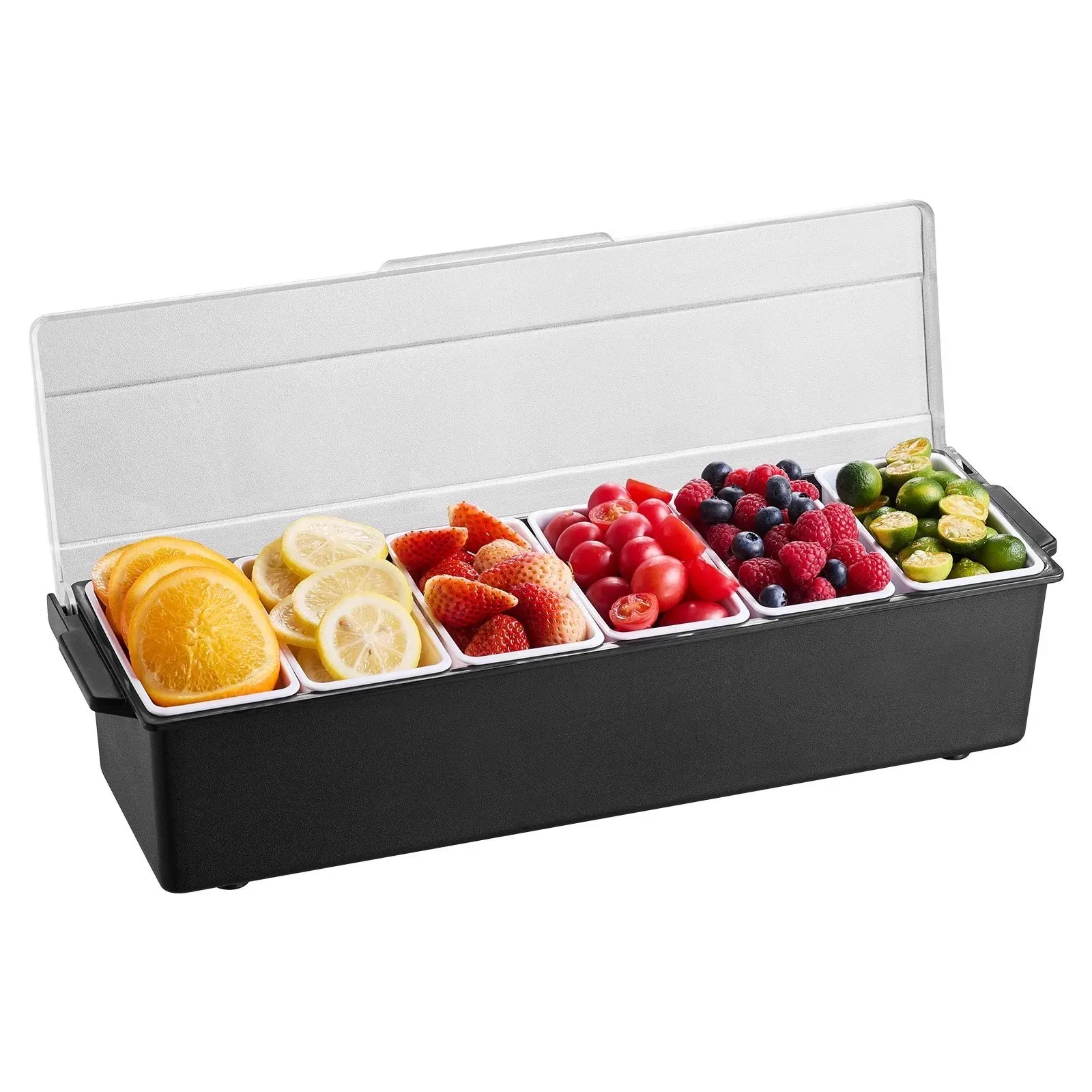 Condiment Server, 6 Compartment Ice Cooled Container
