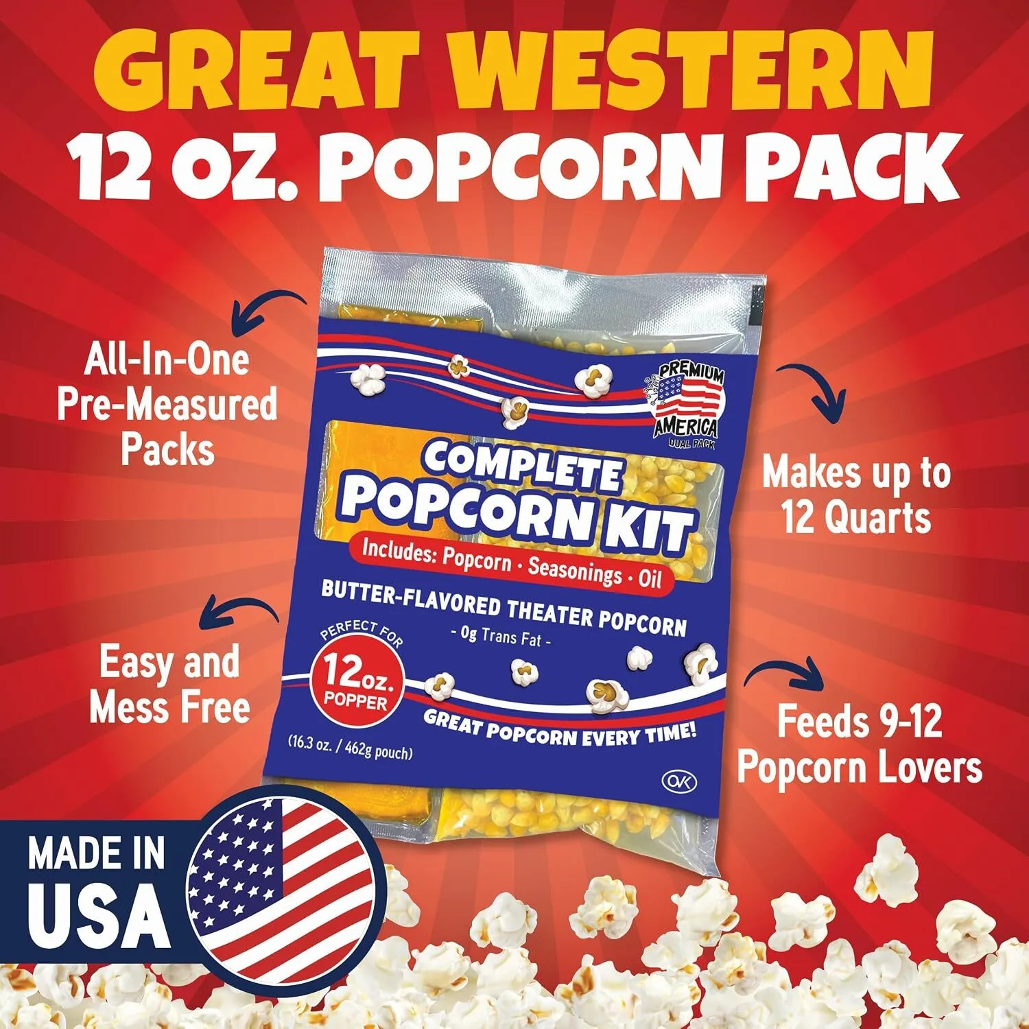 Movie Theater Popcorn, 12oz. Complete Kit