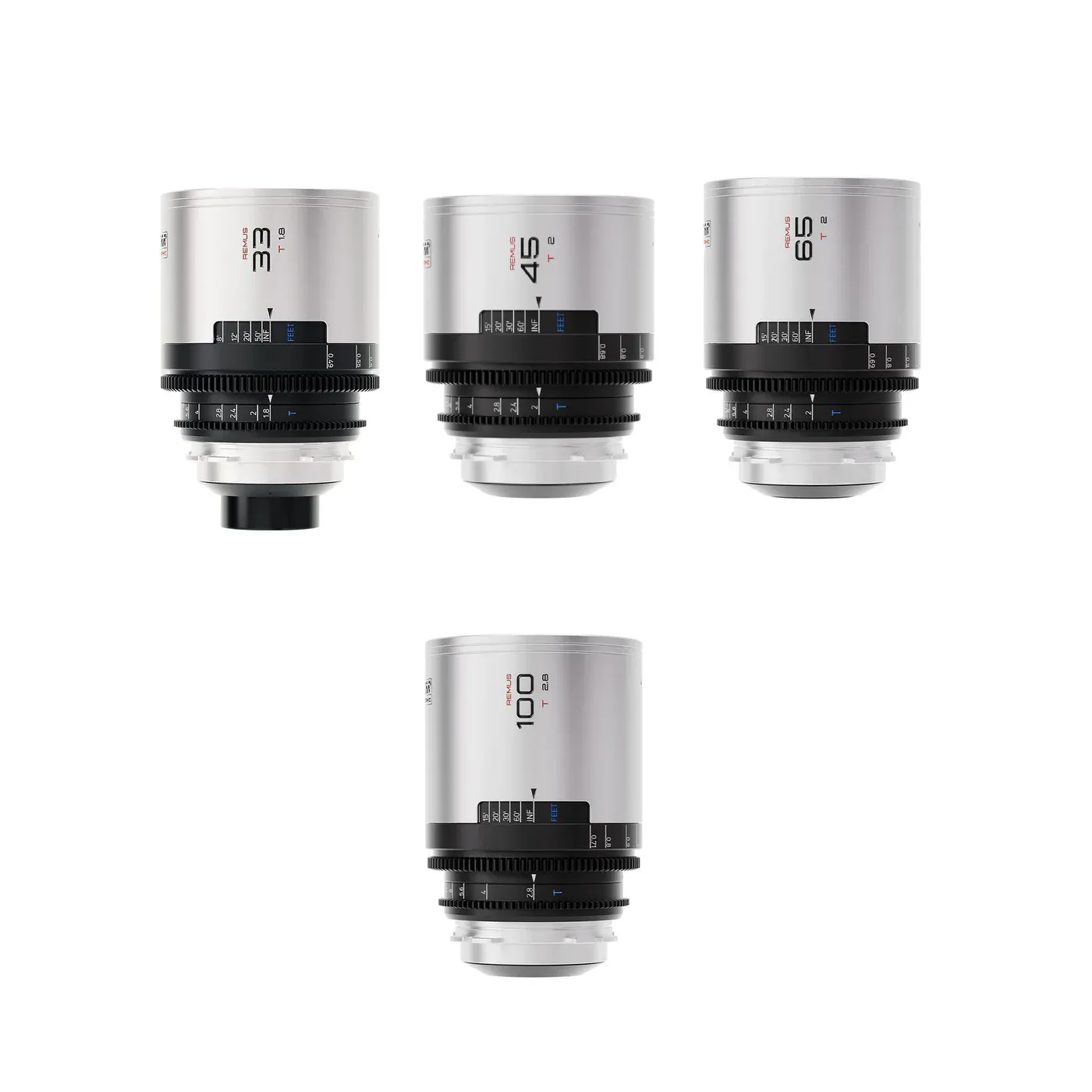 Blazar Remus 33/45/65/100mm T2.0 1.5x Anamorphic Lens Bundle (PL Mount)