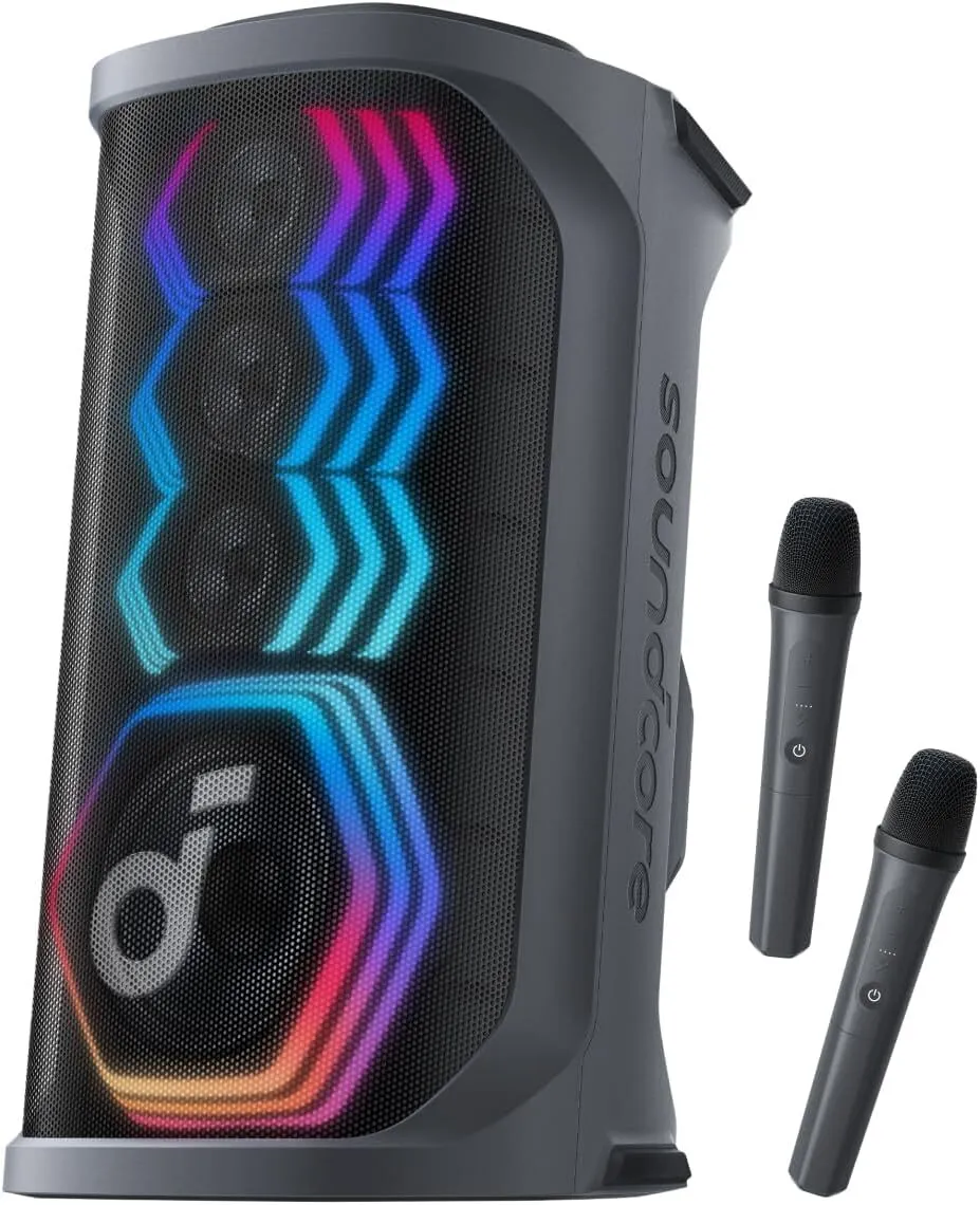Soundcore Rave 3 PA Speaker with 2 Wireless Microphones, - 160W 