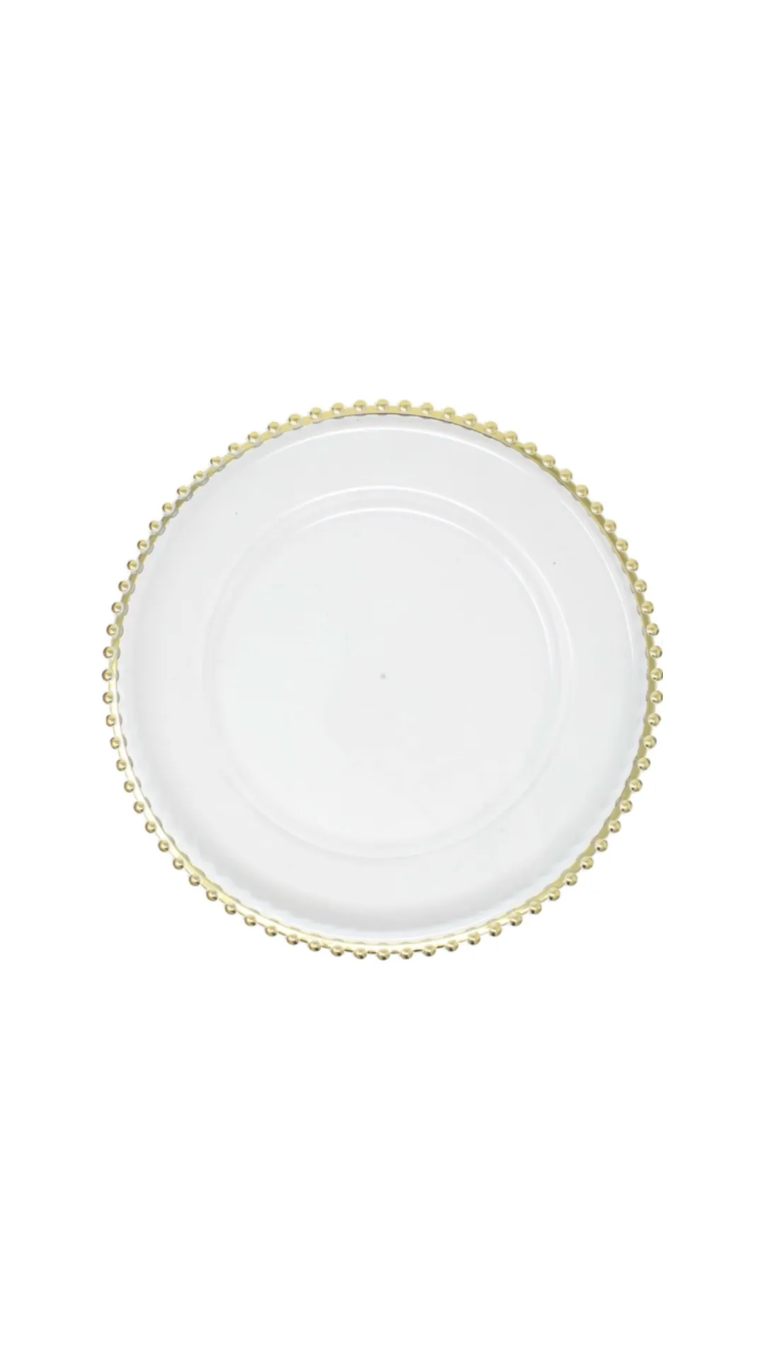Charger Plate With Gold Bead Rim 