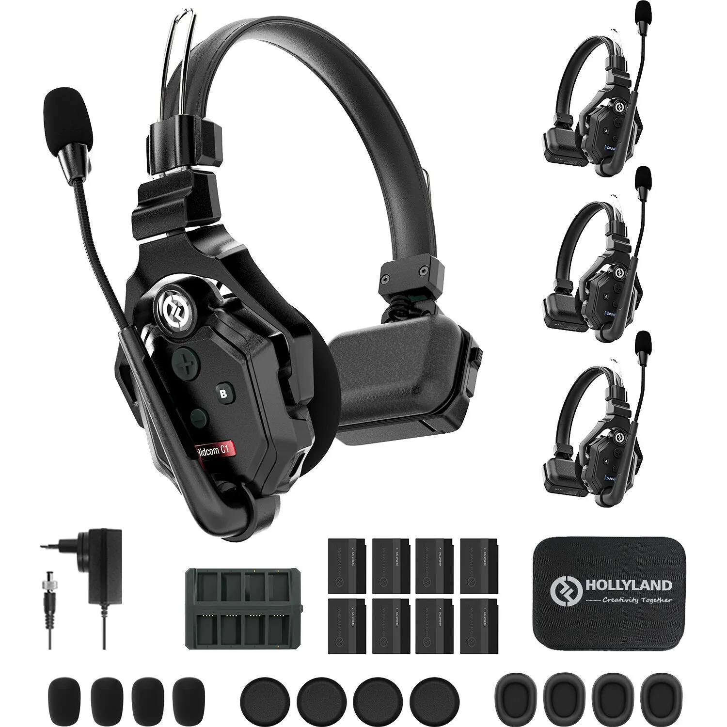 HOLLYLAND Solidcom C1-4S Full Duplex Wireless Intercom System (4x headsets)