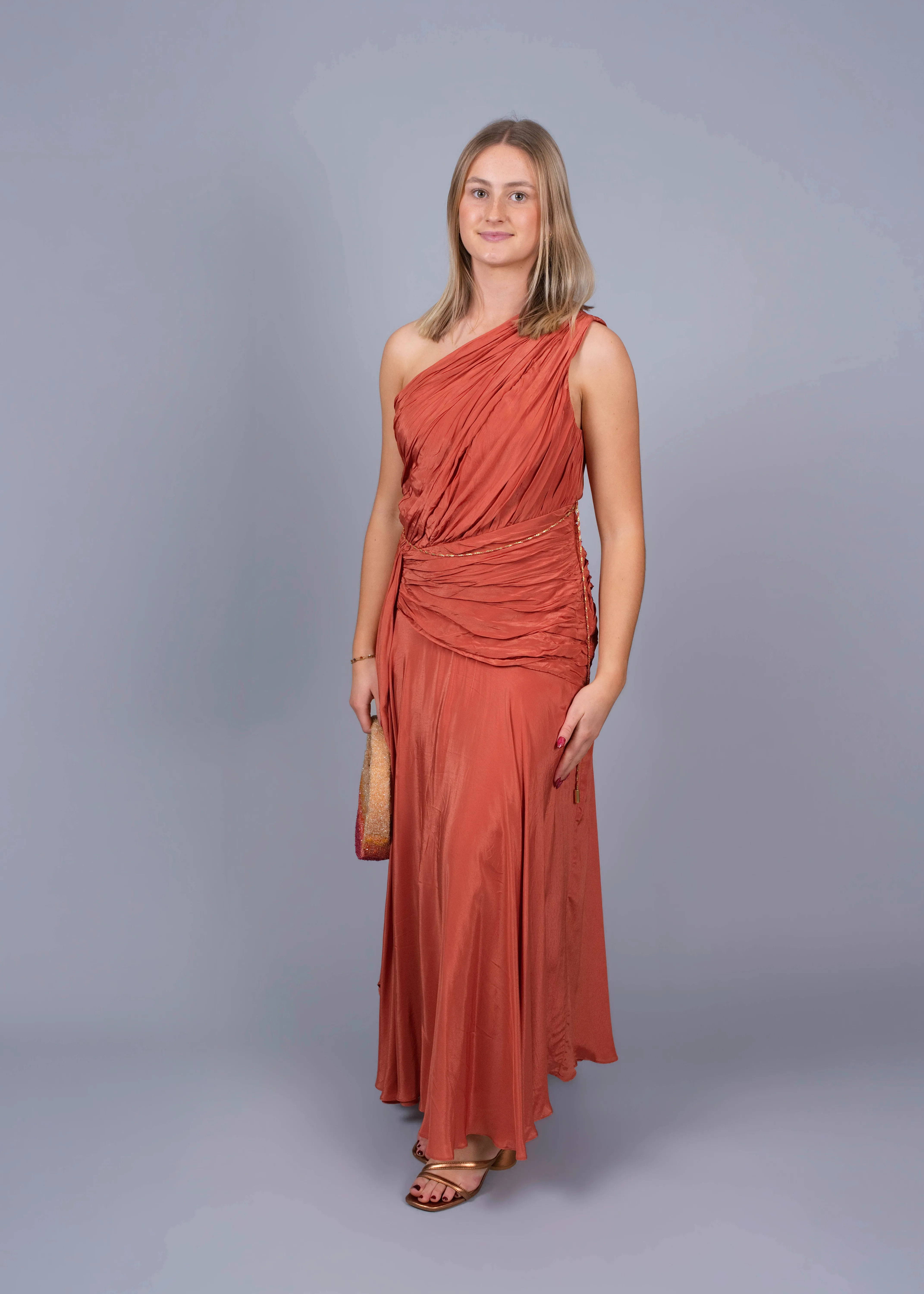 AJE - Melody midi dress in coral clay 