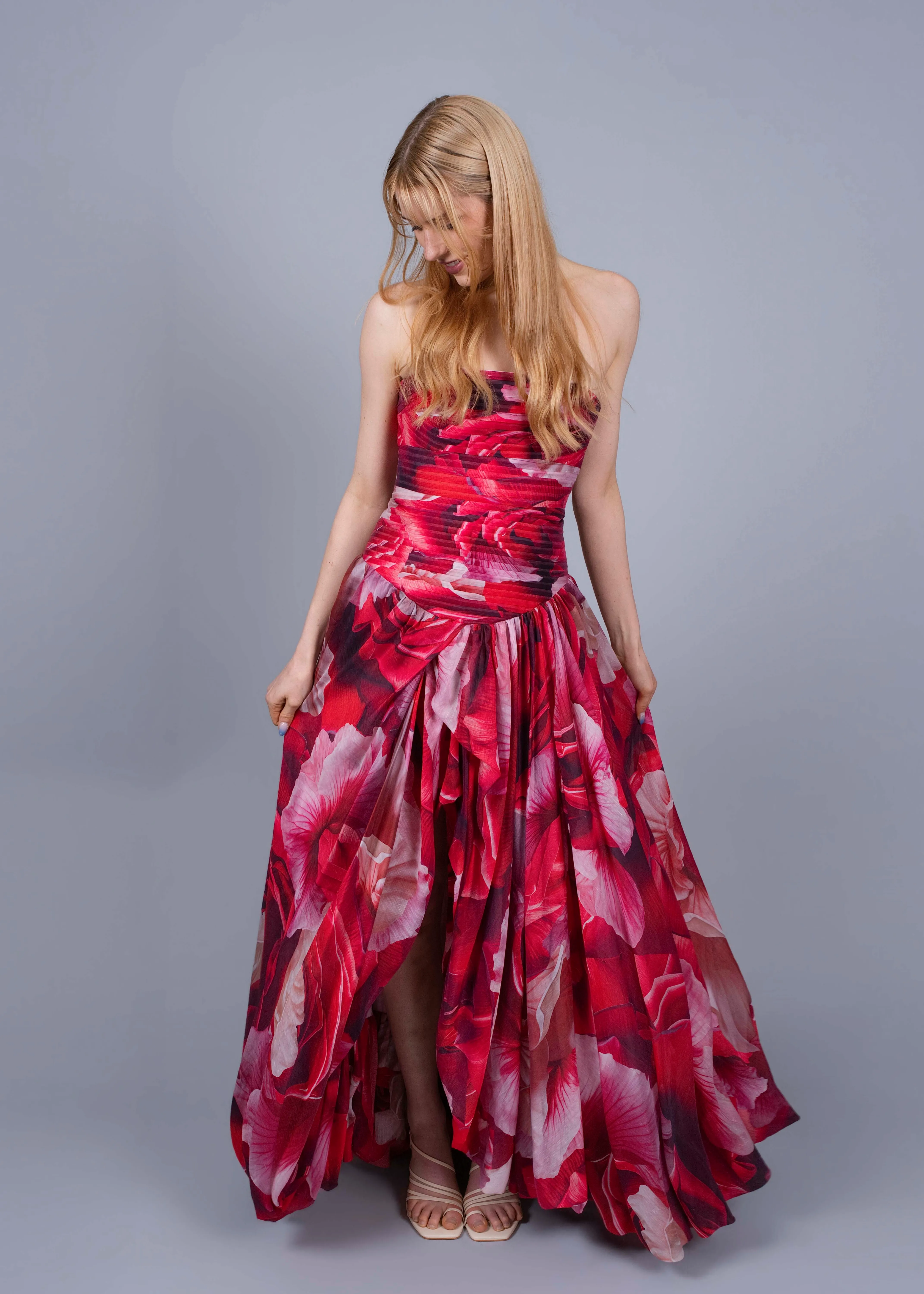 AJE - Flora gown in prismatic floral red