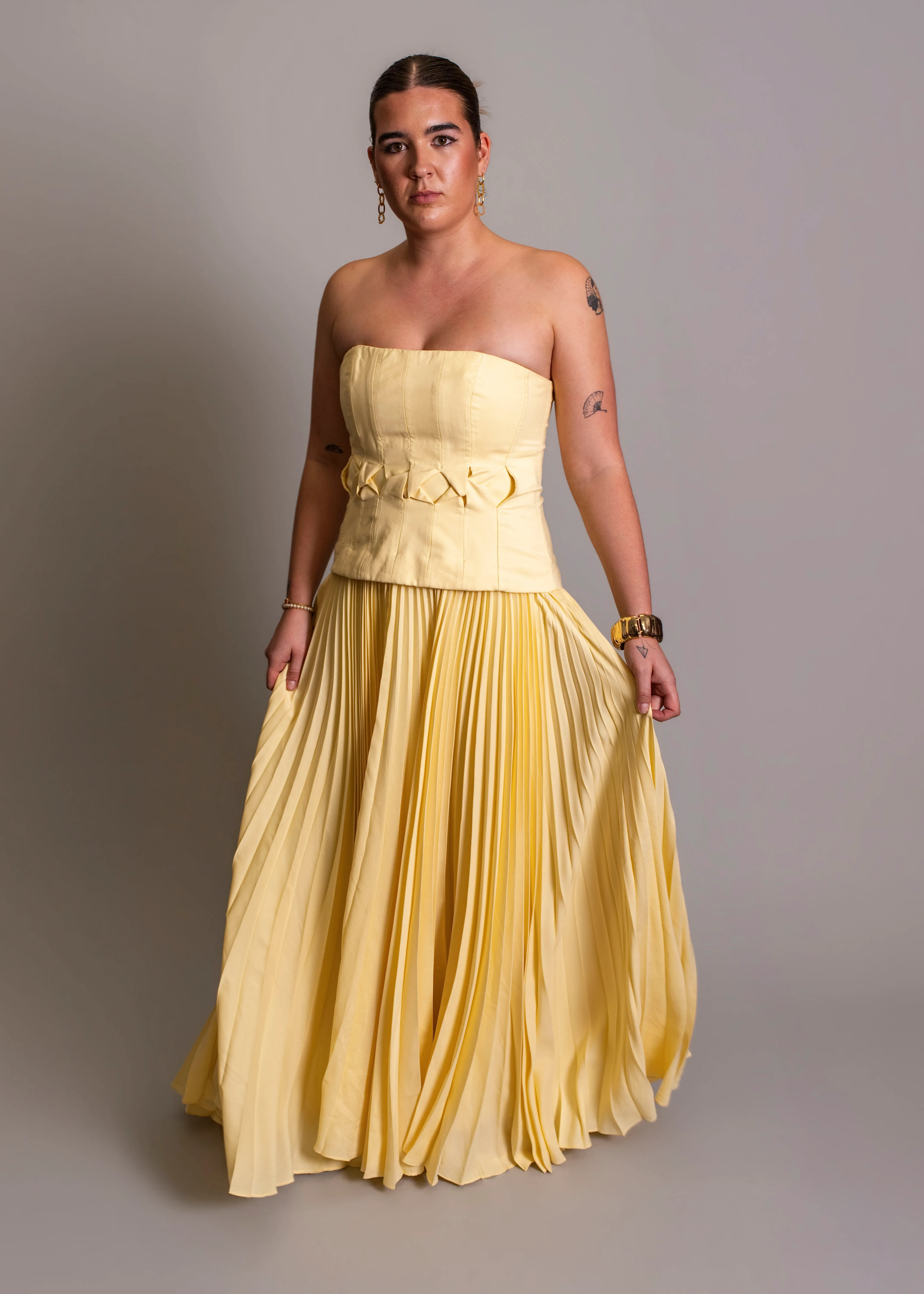 ACLER - Newbewick maxi dress in lemon sorbet 