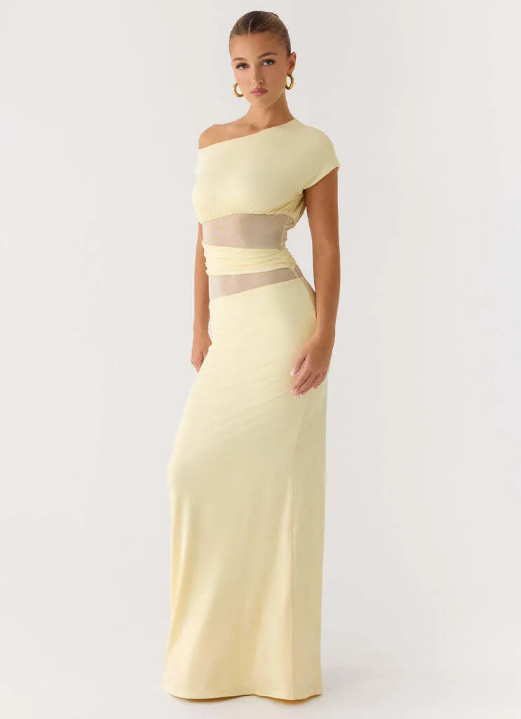 PEPPER MAYO - Like honey maxi dress in butter yellow 
