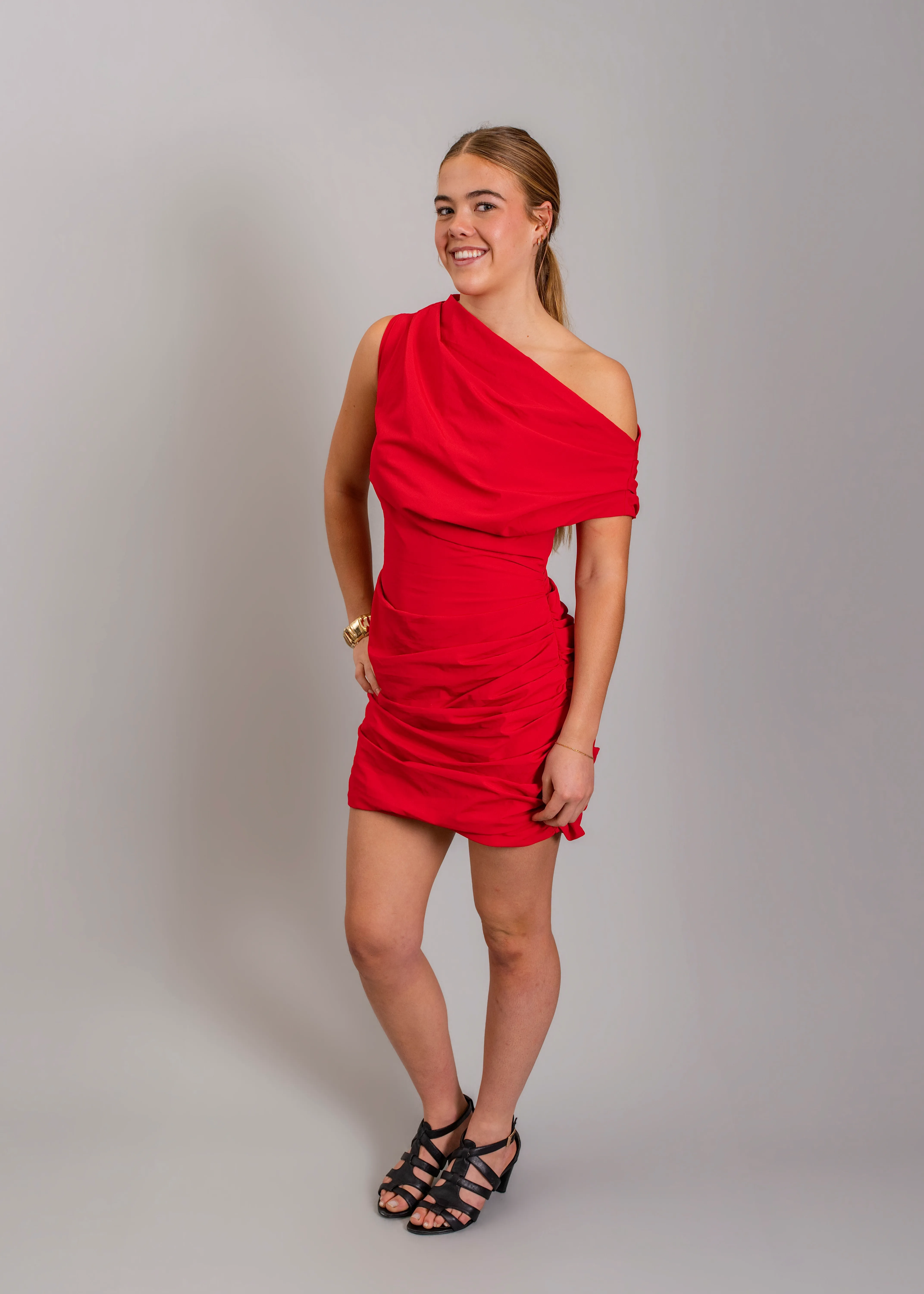 ONE OF OTHERS - Nell mini dress in ruby red 