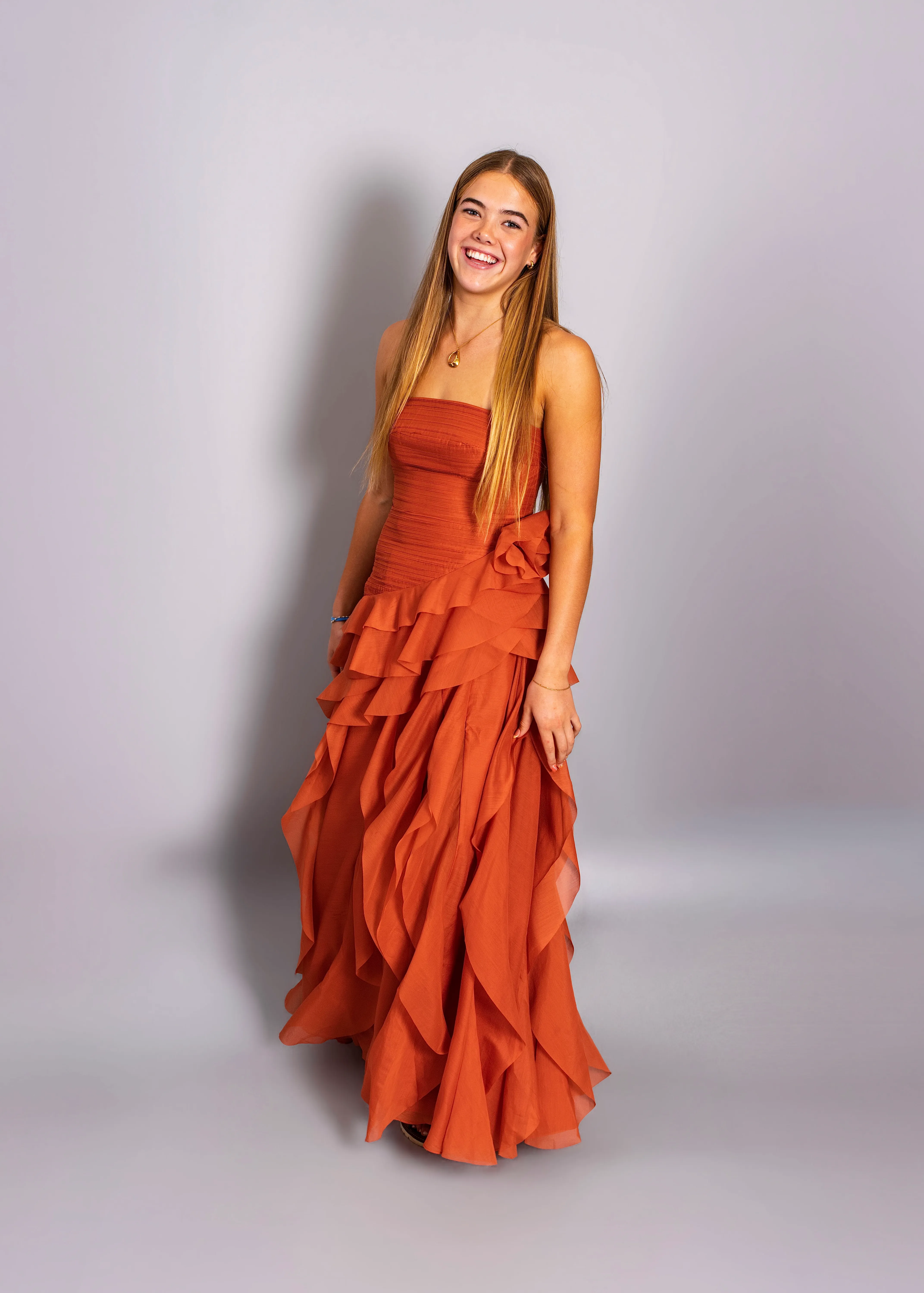 AJE - Canyon gown in coral clay