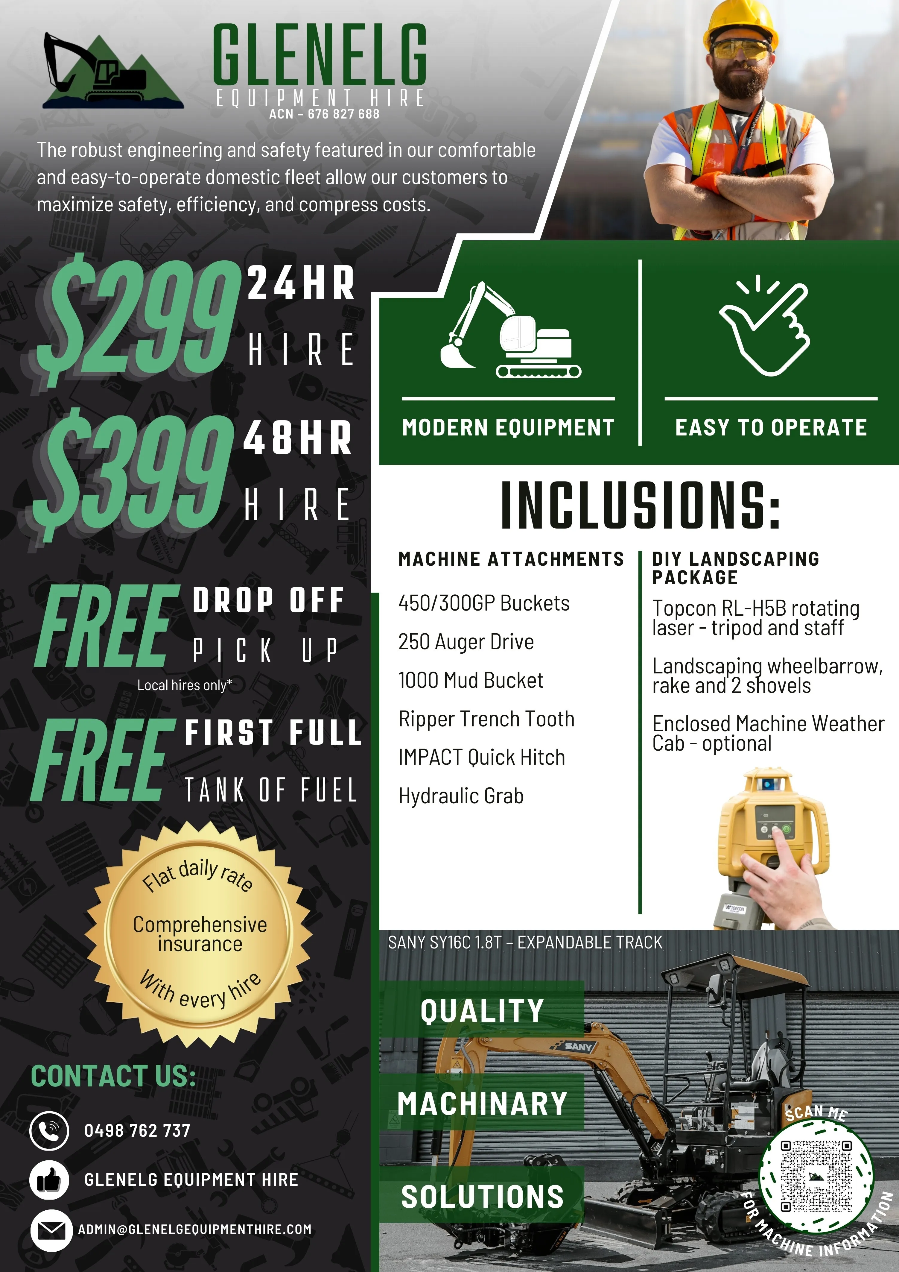 DIY LANDSCAPING EXCAVATOR HIRE