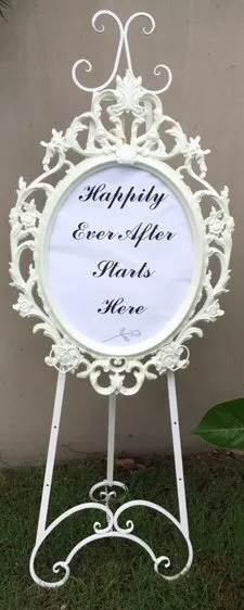 White Easel with Baroque Frame