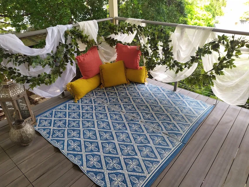 Blue and White Rug