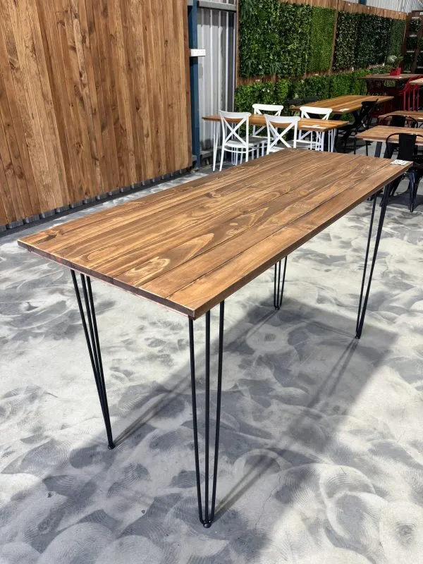 Light Rustic Hairpin Table