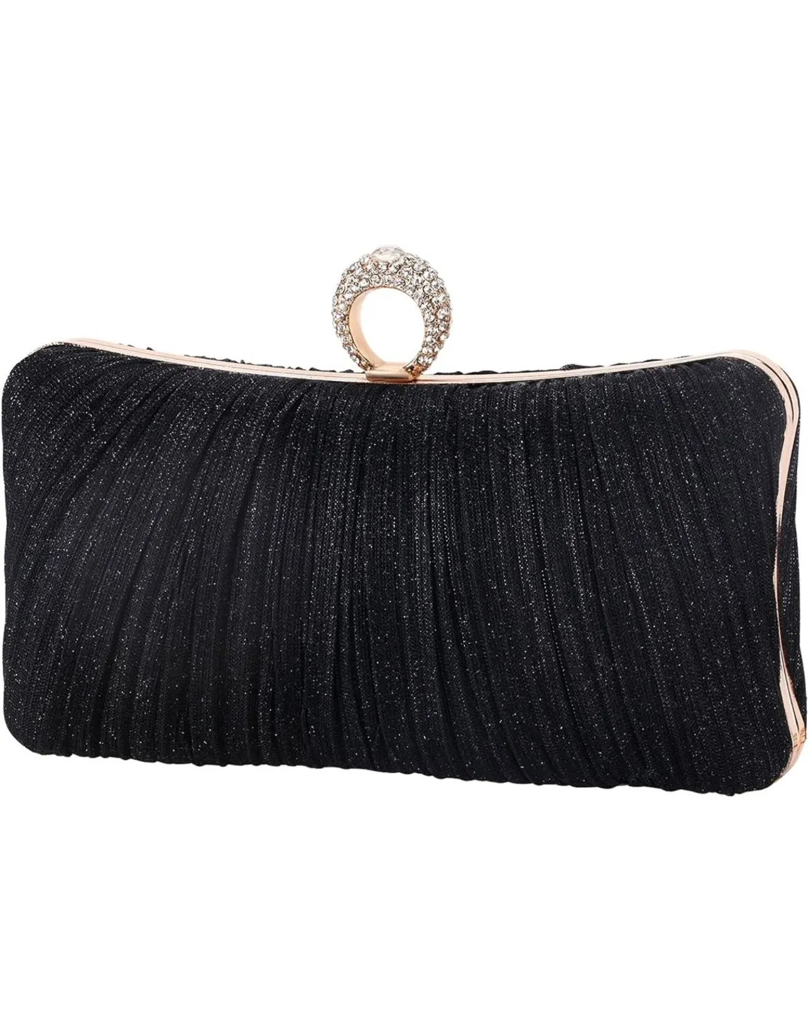 Black Pleated Clutch