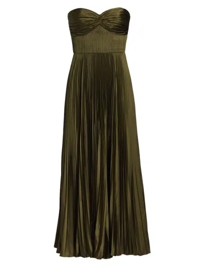 AMUR Ruched Green Bustier Dress
