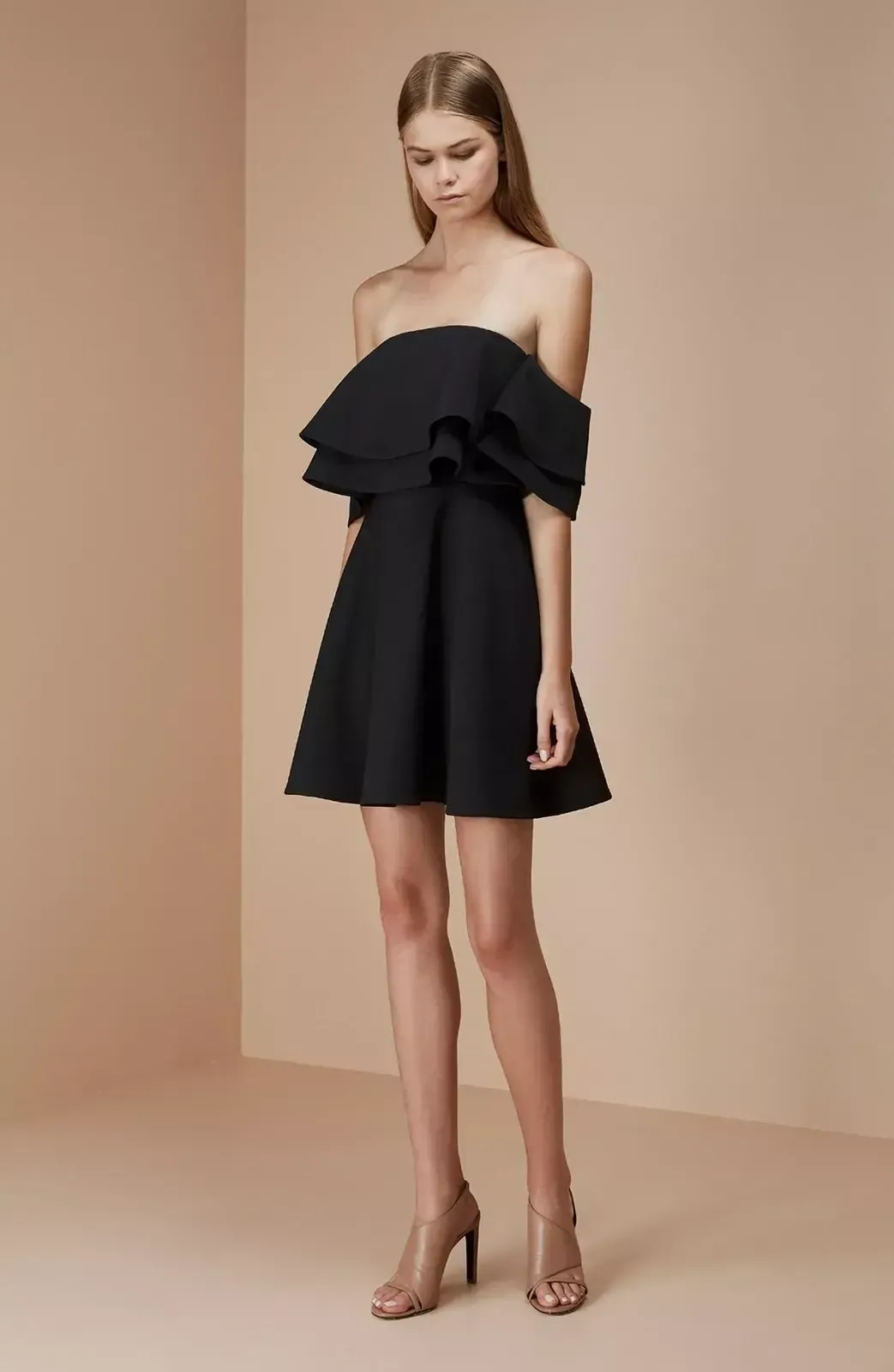 Keepsake Off-Shoulder Black Mini Dress