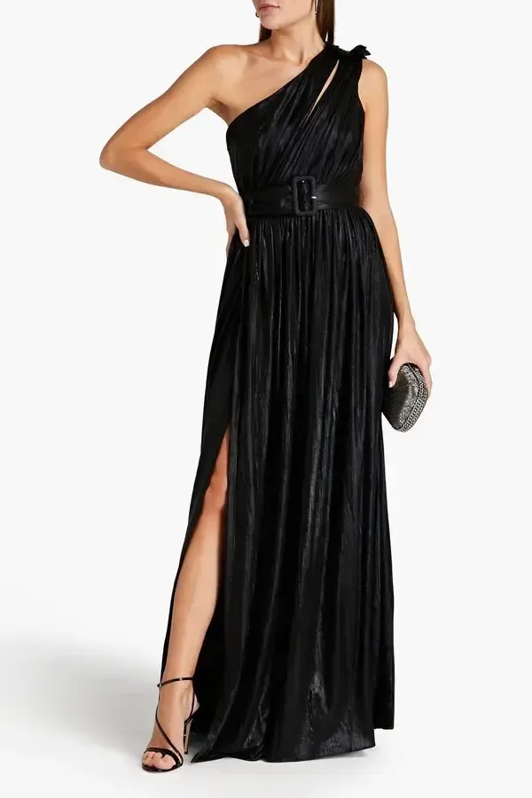 Retrofête One-Shoulder Andrea Gown Black