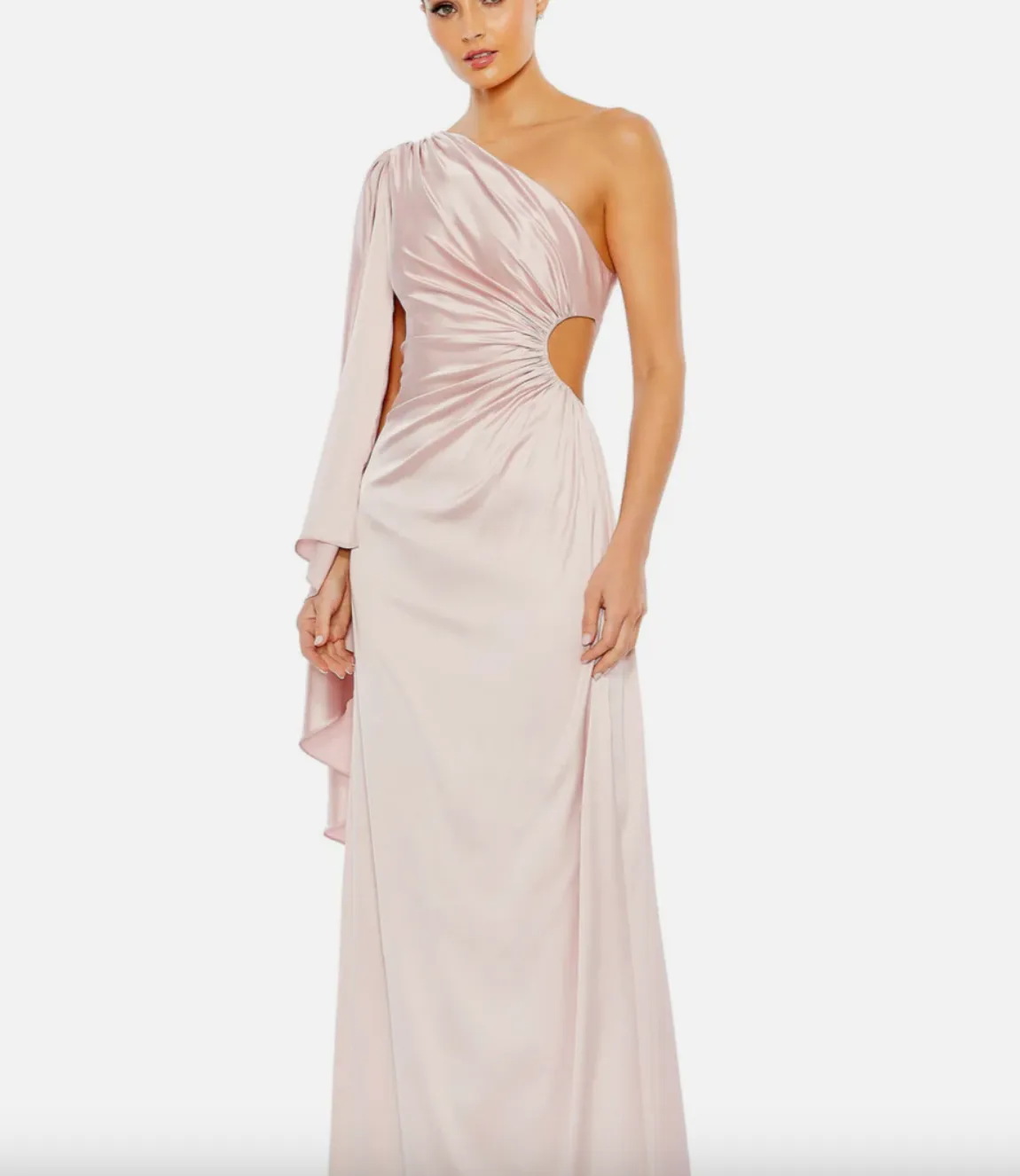 Ieena for Mac Duggal One-Shoulder Blush Dress