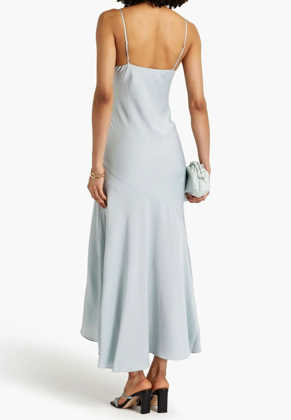 Shona Joy Assymetric Satin-crepe Sky Blue