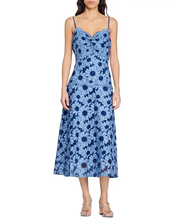Sandro Fiby Floral Blue Dress