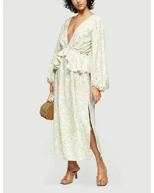 Topshop Floral Long-Sleeve Maxi Dress