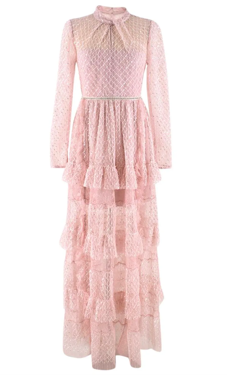 Self-Portrait Pink Lace Dress