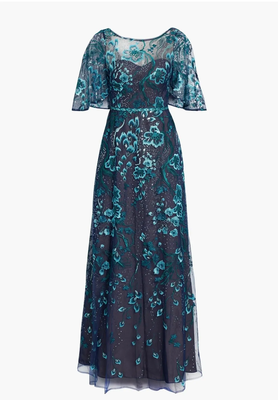 Marchesa Notte Sequin-Embellished Embroidered Tulle Maxi