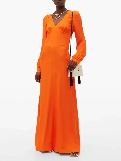 Bella Freud Nova Balloon-Sleeve Crepe Dress