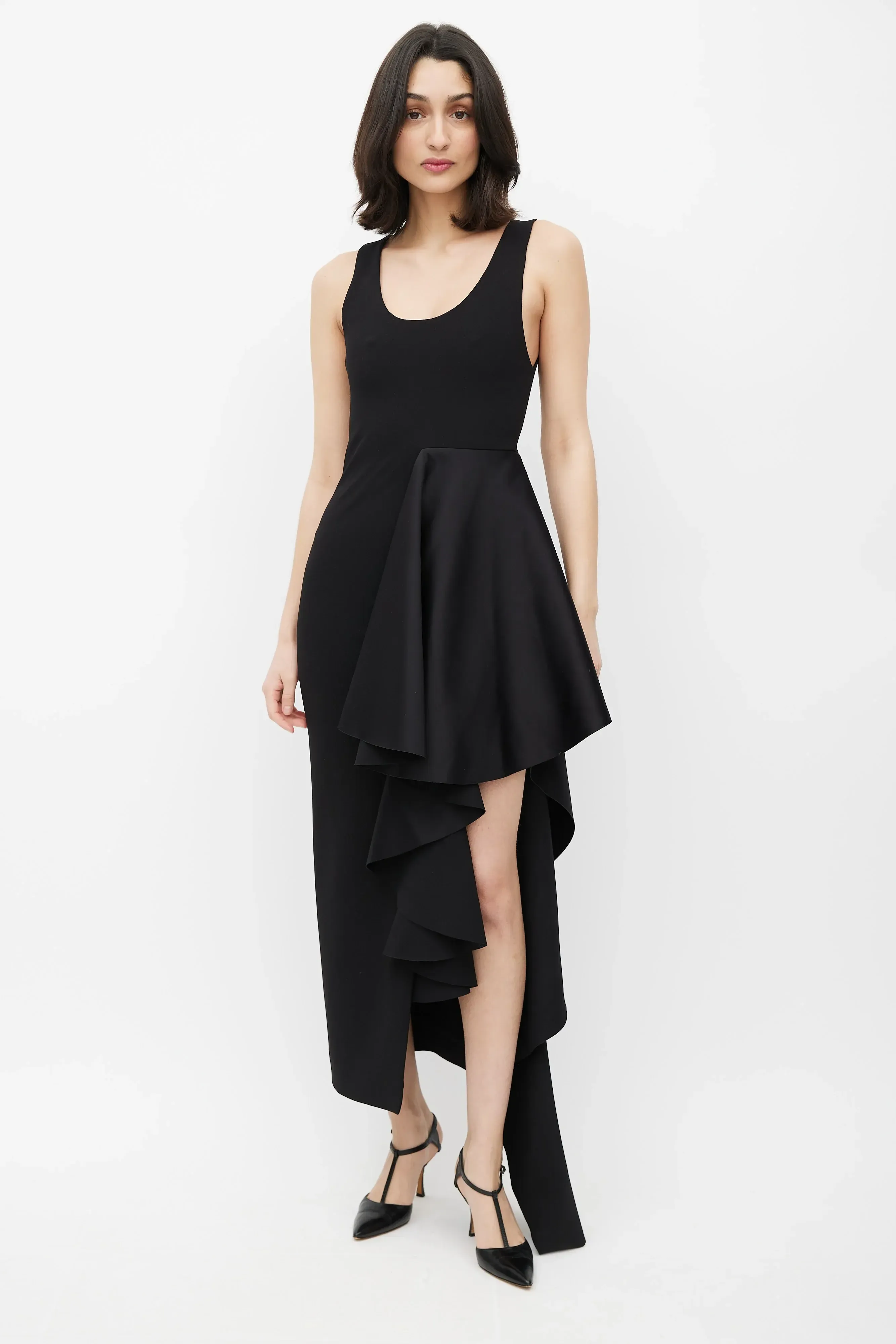 Solace London Black Dress With Ruffle