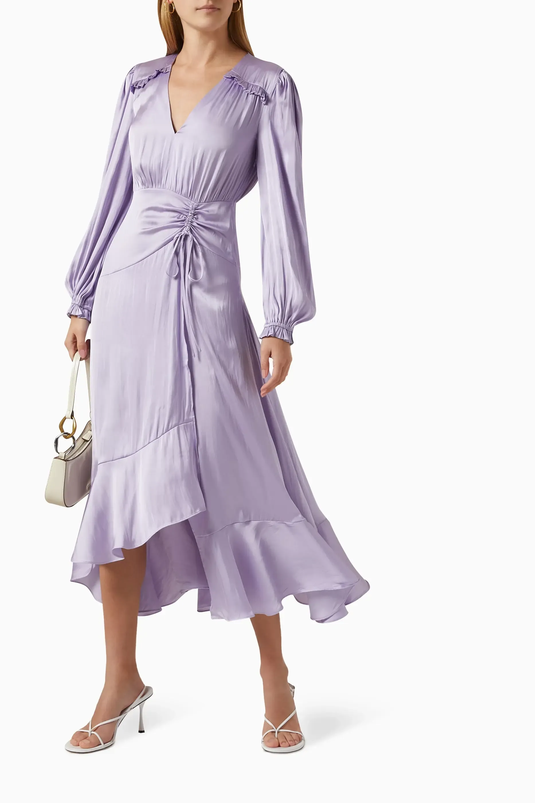 Maje Rouvina Purple Satin Dress