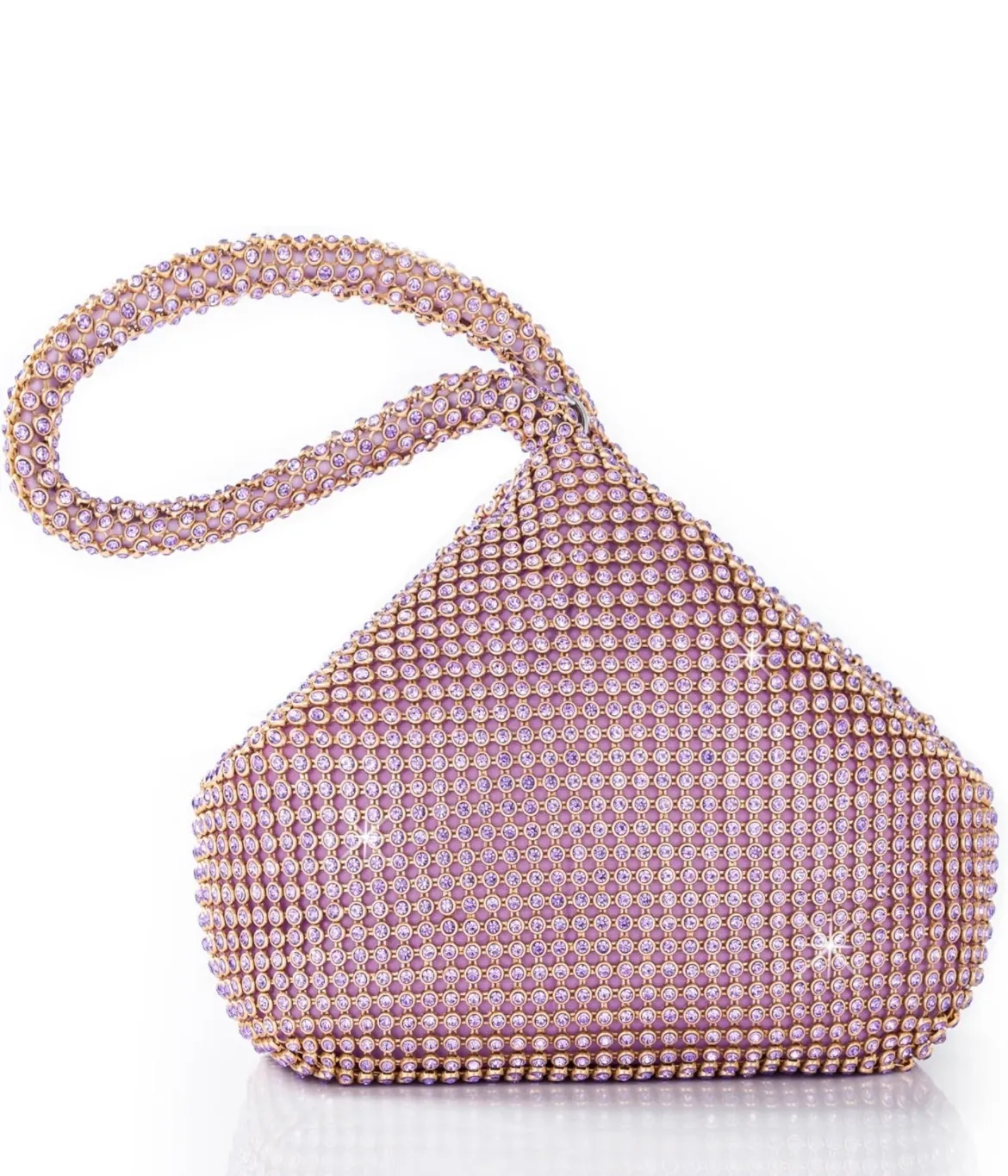 Pink Triangle Rhinestone Evening Bag