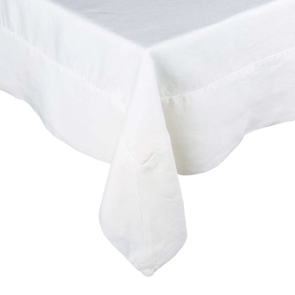 White Linen Table Cloth