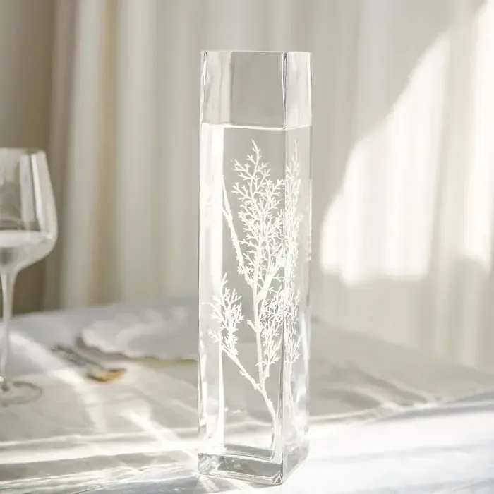 Square Glass Cylinder Vases 14”