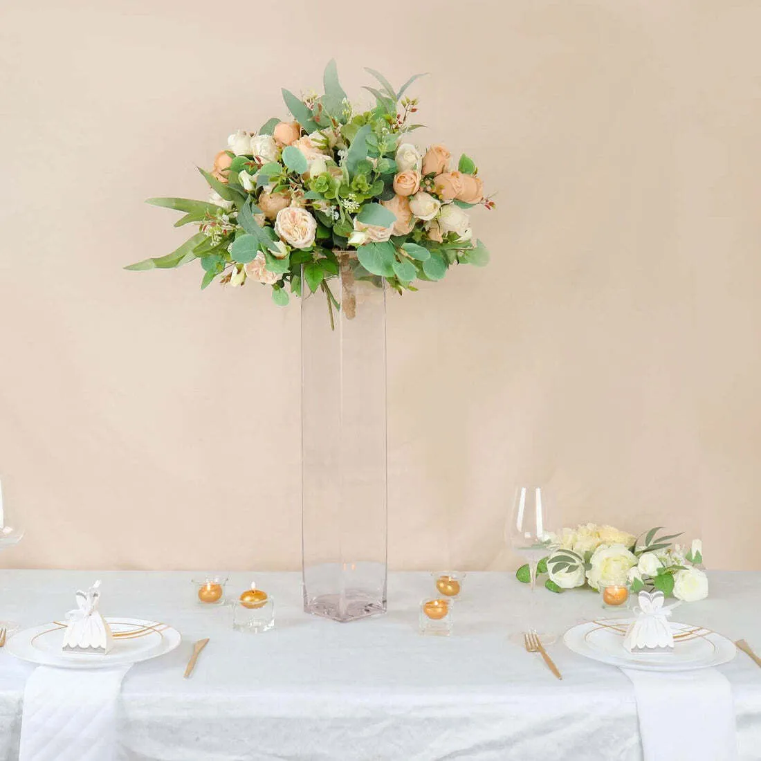 Square Glass Cylinder Vases 24”