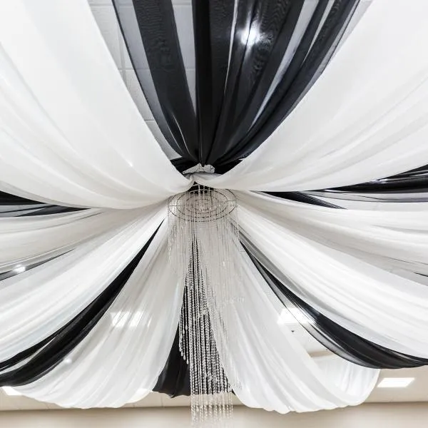 Luxury Starburst Ceiling Draping Kit 40ft White 